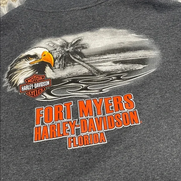 Harley-Davidson Genuine Motorcycles Zip Up Sweatshirt Fort Myers Florida XL - Picture 7 of 11